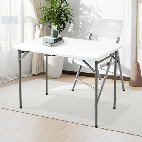 White 3ft Rectangular Plastic Folding Table D628265