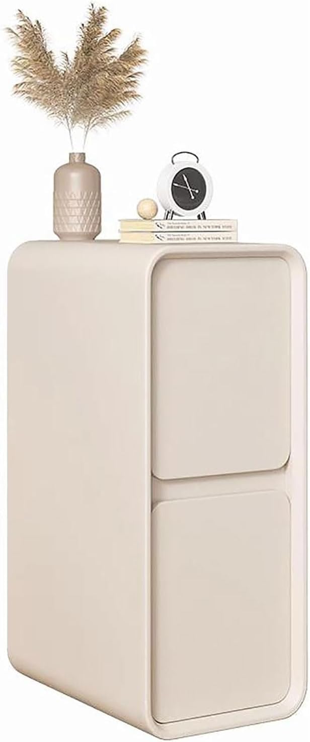 Extra Narrow Nightstand with 2 Solid Wood Drawers F3465