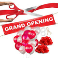 25" Giant Scissors with Gold Satin Ribbon, Banner, Bows, Balloons Y362