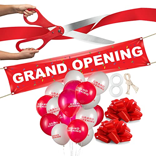 25" Giant Scissors with Gold Satin Ribbon, Banner, Bows, Balloons Y362