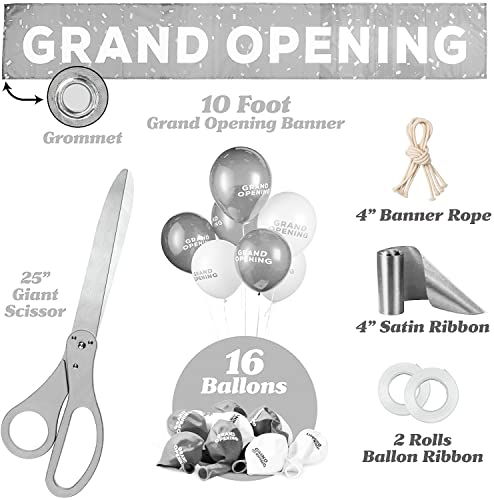 25" Giant Scissors with Gold Satin Ribbon, Banner, Bows, Balloons Y362