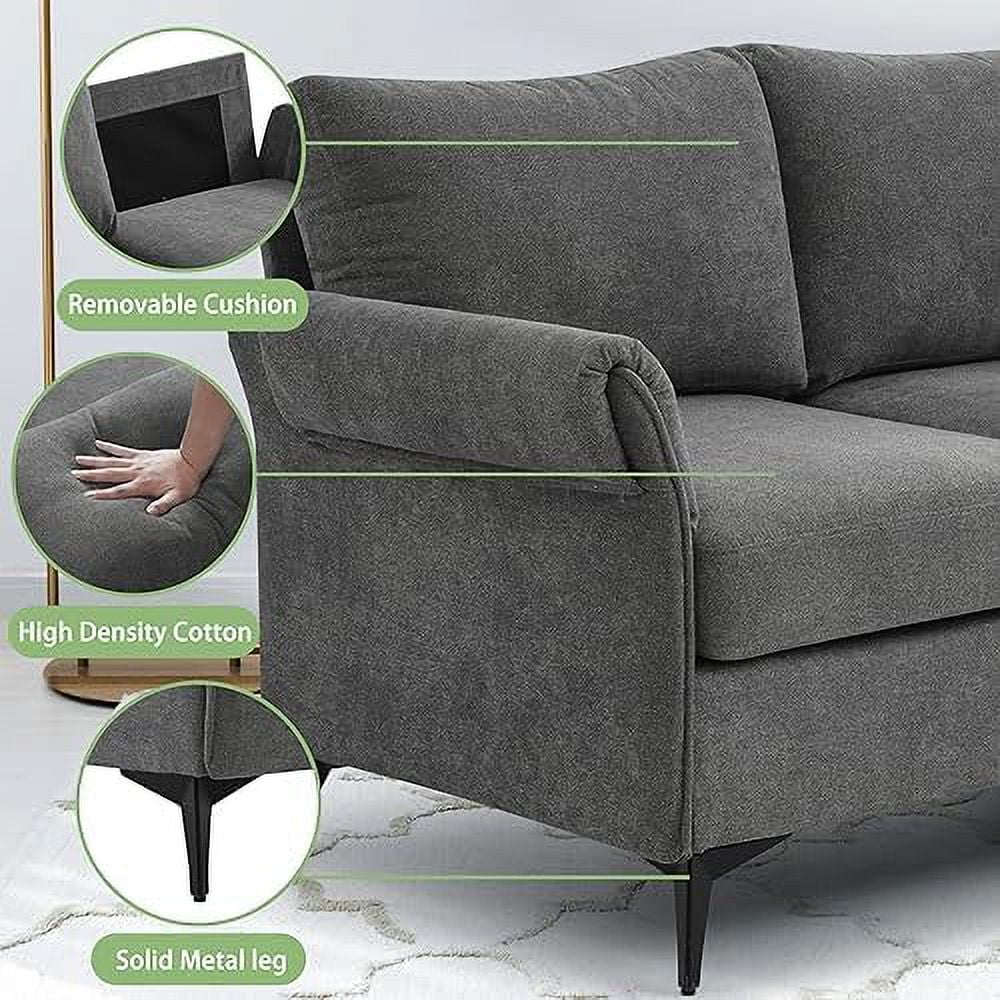 50" Fabric 2-Seater Sofa with Removable Cushion R273383
