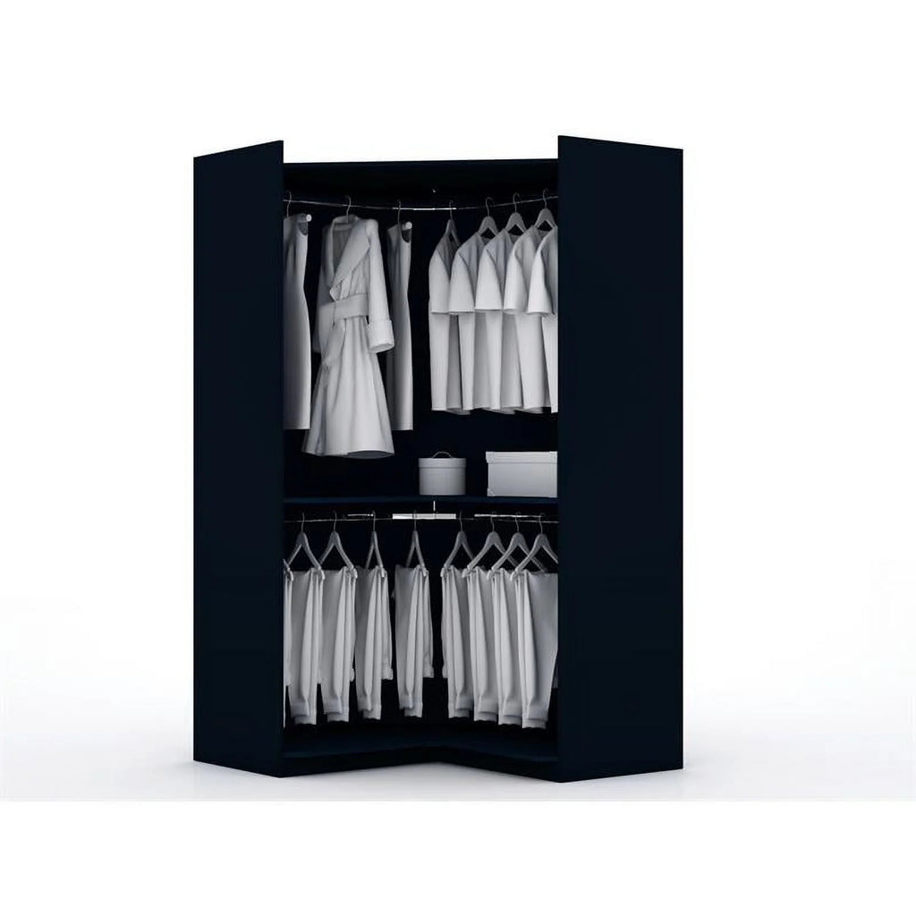 Midnight Blue Wood Corner Wardrobe Closet H794685