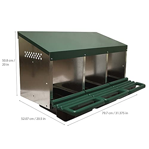 3 Compartment Roll Out Nesting Box for Chickens with Lid Cover R106657