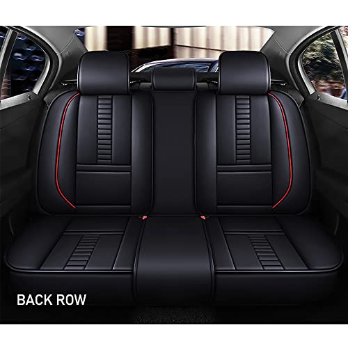Black Leather 5 Car Seat Covers E252