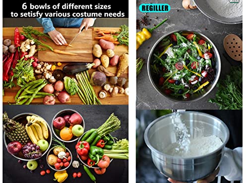 6 Piece Stainless Steel Mixing Bowls with Airtight Lids Y211