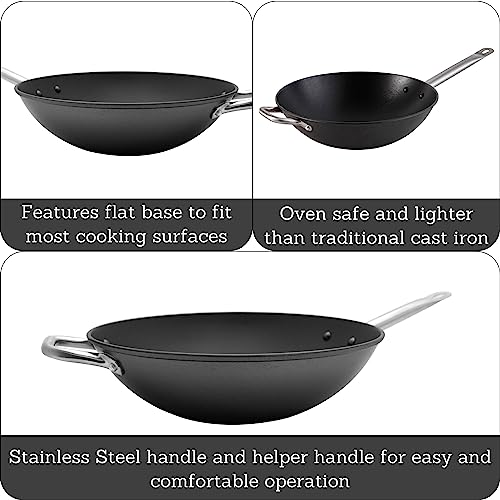 Light Cast Iron Wok 14" Black N418828