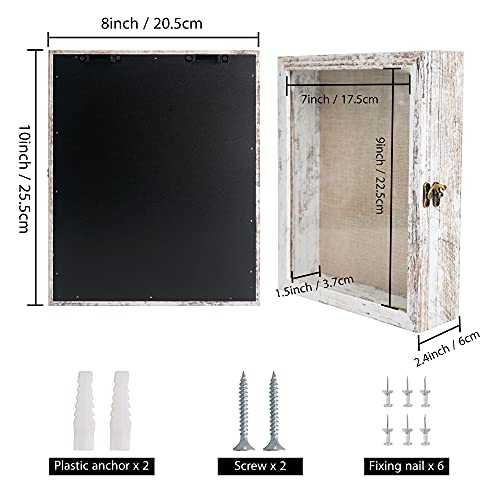 11x14 Shadow Box Frame with Linen Back, Real Glass Door, Rustic Black R860234