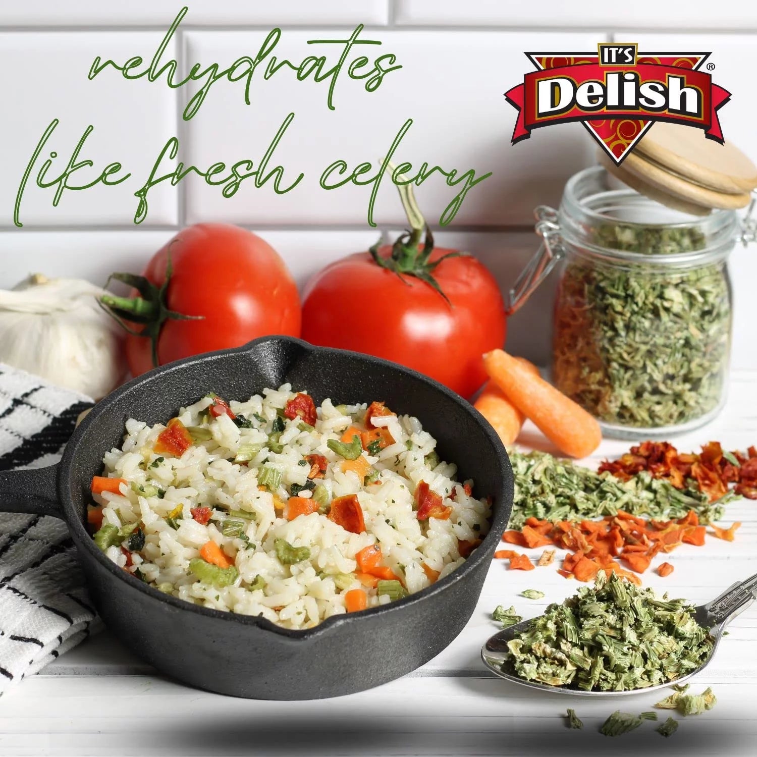 Dried Celery Flakes, 1 Lb (16 Oz) Bulk Bag, Dehydrated Chopped Crosscut Celery Stalk & Leaf B524