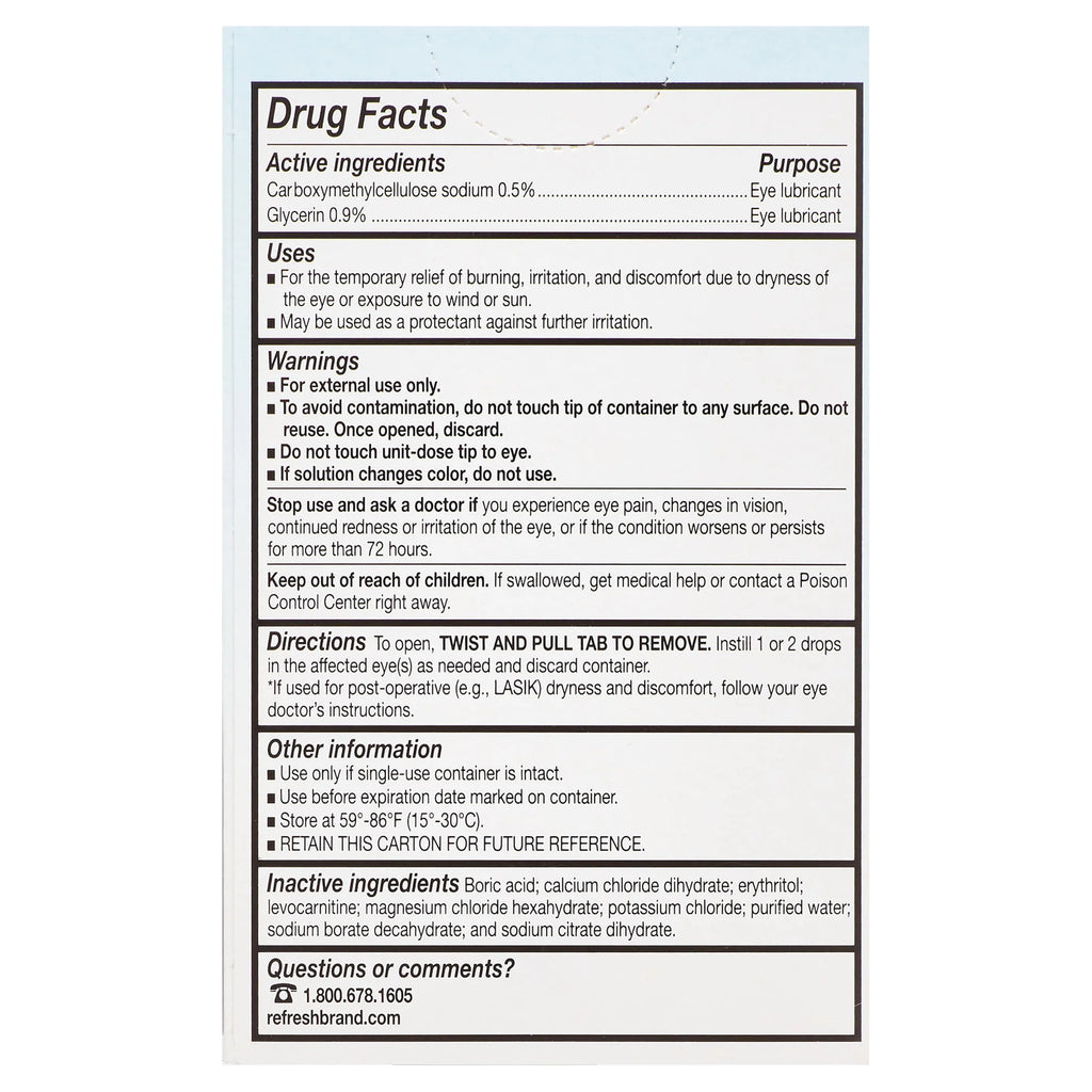60 Count 0.4 ml Lubricant Eye Drops T928