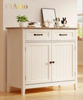 Grey Kitchen Sideboard Buffet Cabinet with Drawers and Adjustable Shelf K4573