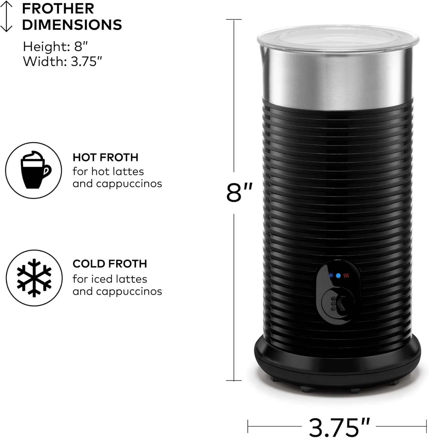 Black Single Serve Coffee Maker and Frother H234