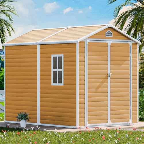 8x6 Feet Resin Storage Shed with Floor, Dove Grey A17685