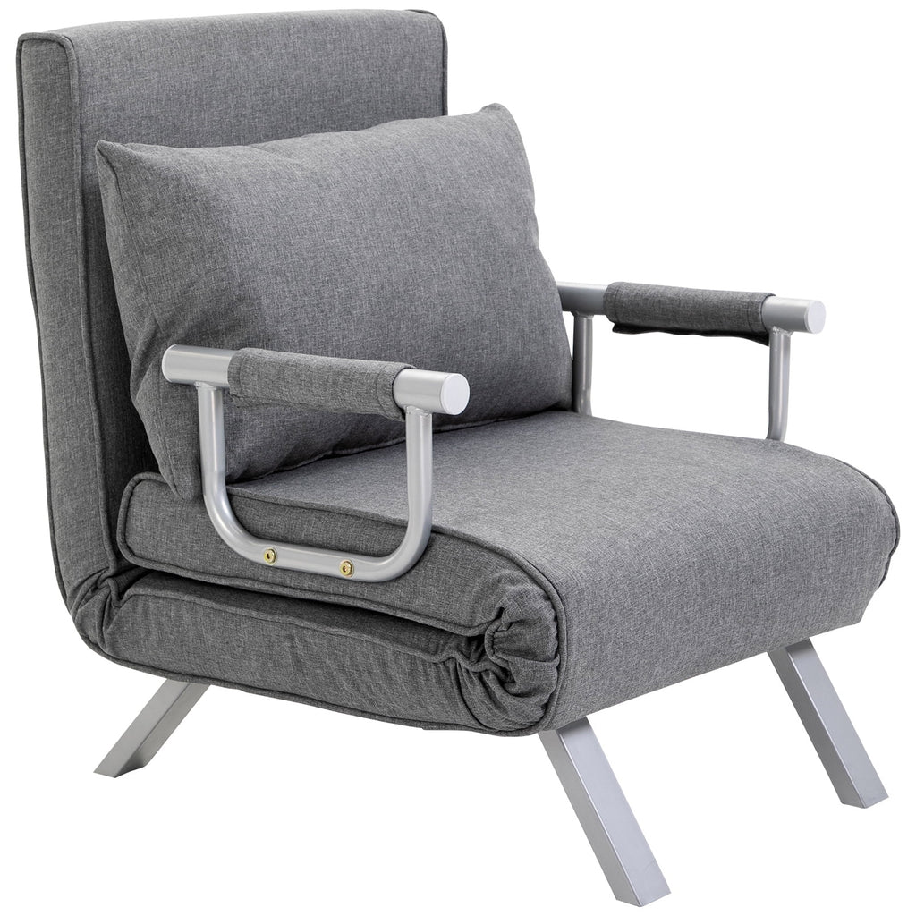 Light Grey Folding Sofa Bed Sleeper Chair U6839
