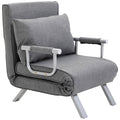 Light Grey Folding Sofa Bed Sleeper Chair U6839