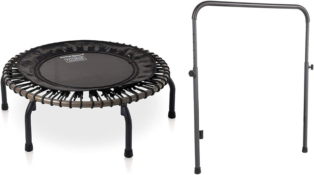 Black 39-Inch Fitness Rebounder Trampoline with Steel Handle Bar D261