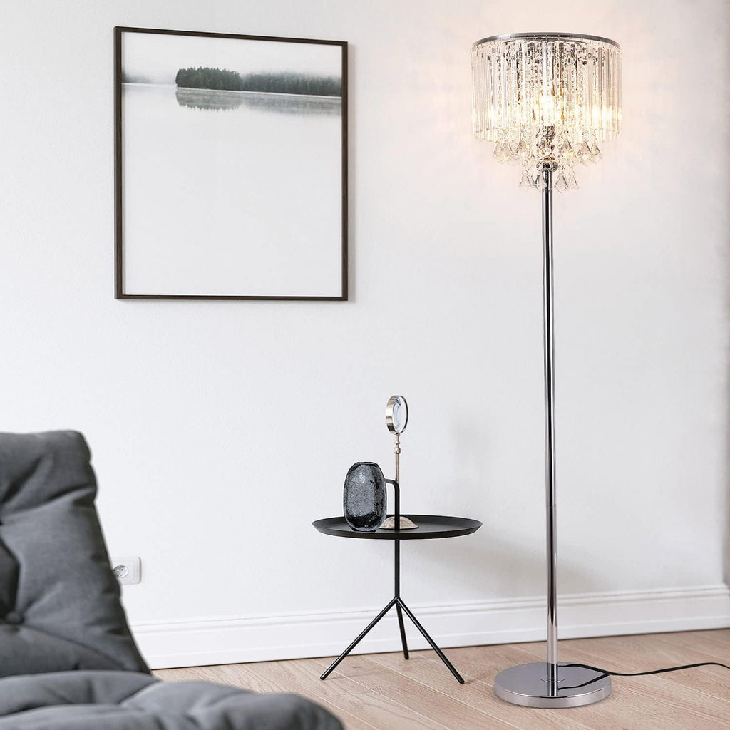 Chrome Crystal 3-Lights Floor Lamp K39674