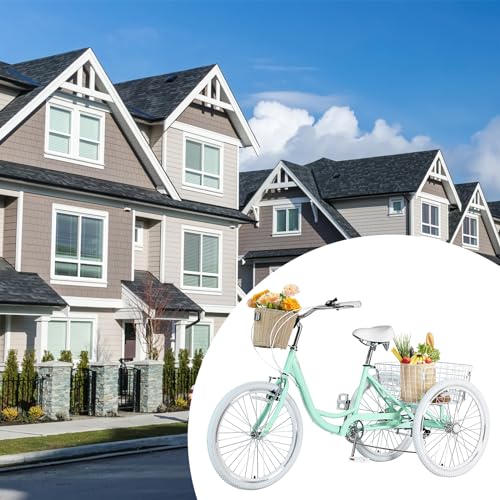 7 Speed 20/24/26 inch Three-Wheeled Bicycle with Basket W131