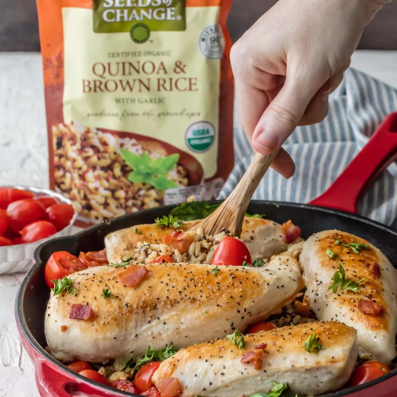 Organic Quinoa & Brown Rice with Garlic Mix, 8.5oz x 6 Packs H29647