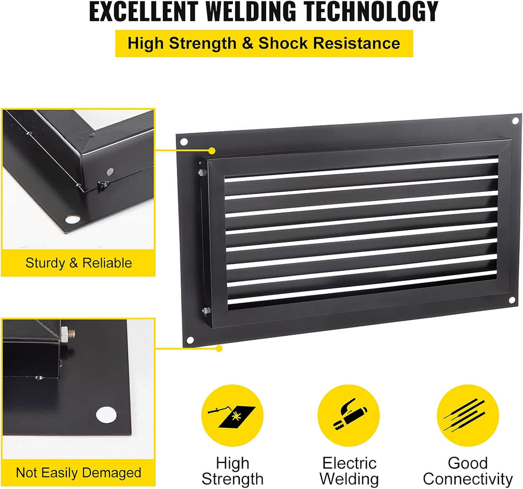 Black 8" x 16" Wall Mounted Flood Vent L92118