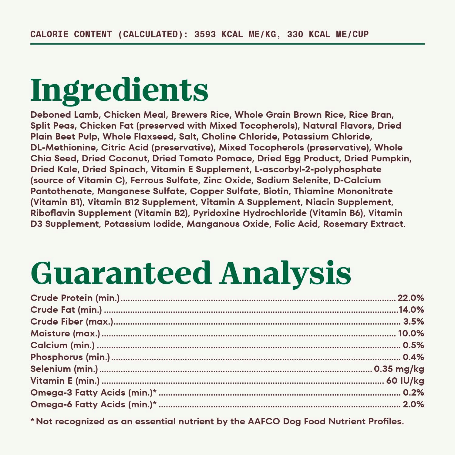 12 lbs Lamb and Brown Rice Dry Dog Food T33484