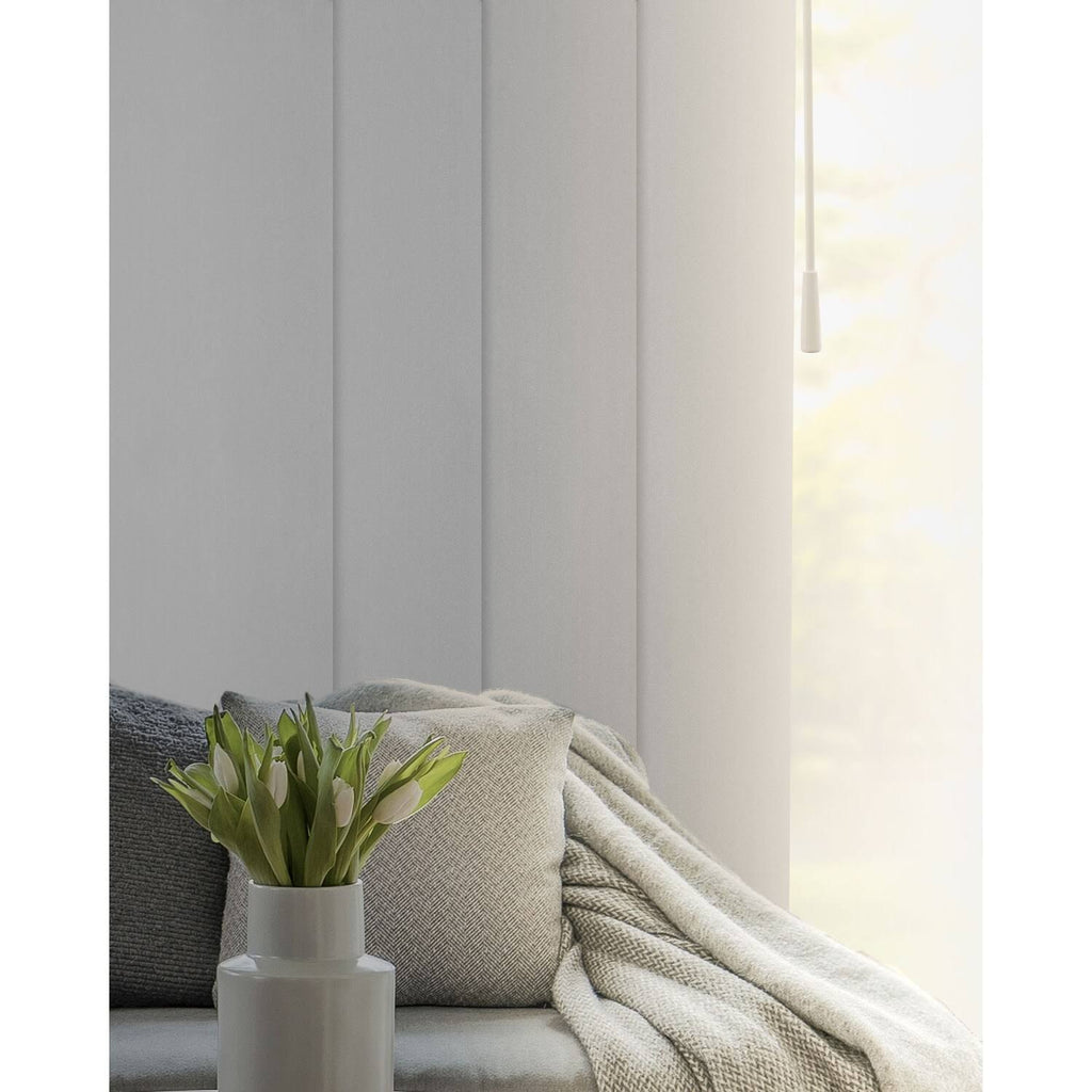 Blackout Adjustable Sliding Panel Track Blind, Up to 86 inchw x 96 inchh, Ivory F888