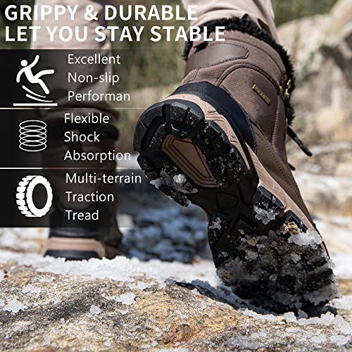 Waterproof Fur Lined Non-slip Ankle High-top Snow Boots Y852990