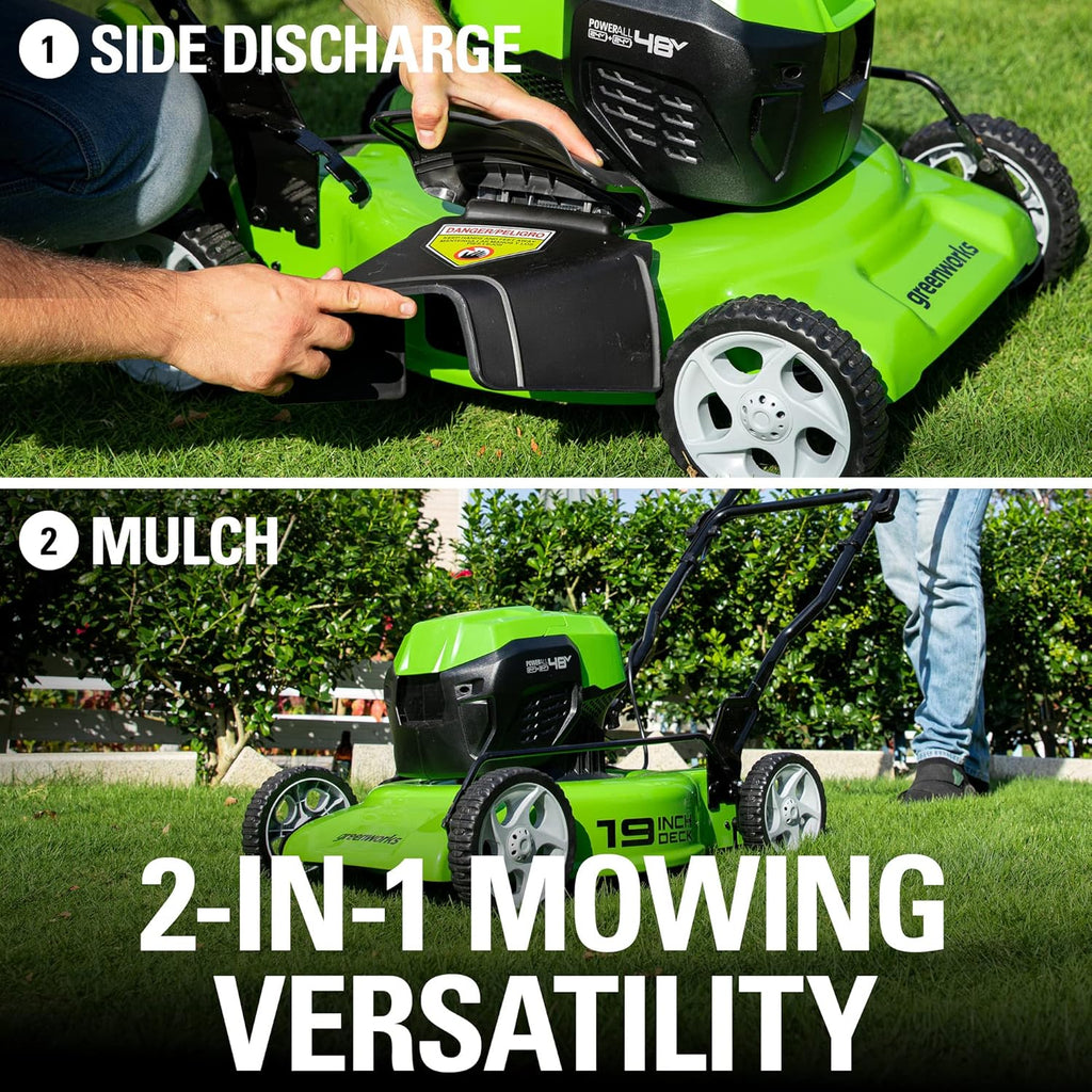 2 x 24V (48V) 19" Brushless Cordless Lawn Mower with 4.0Ah Batteries and Dual Port Charger G3080