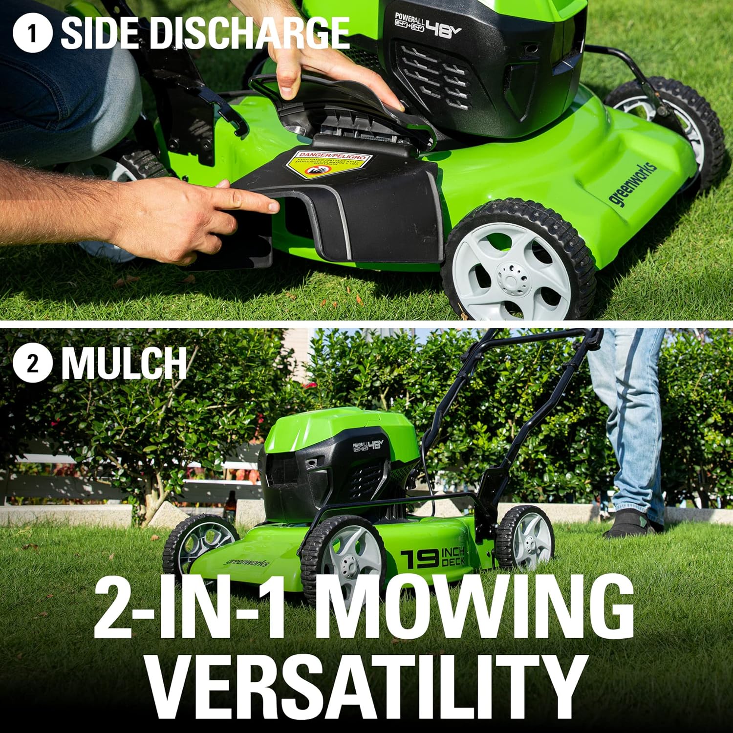 2 x 24V (48V) 19" Brushless Cordless Lawn Mower with 4.0Ah Batteries and Dual Port Charger G3080