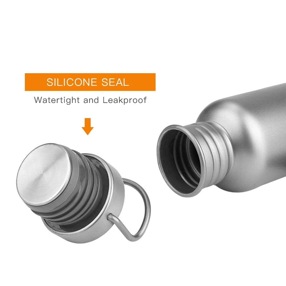 600ml Full Titanium Water Bottle with Extra Lid Ultralight I738848