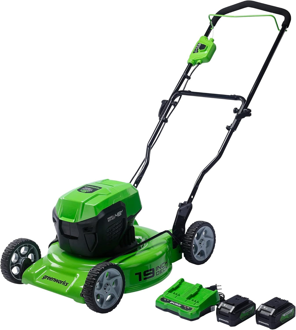 2 x 24V (48V) 19" Brushless Cordless Lawn Mower with 4.0Ah Batteries and Dual Port Charger G3080