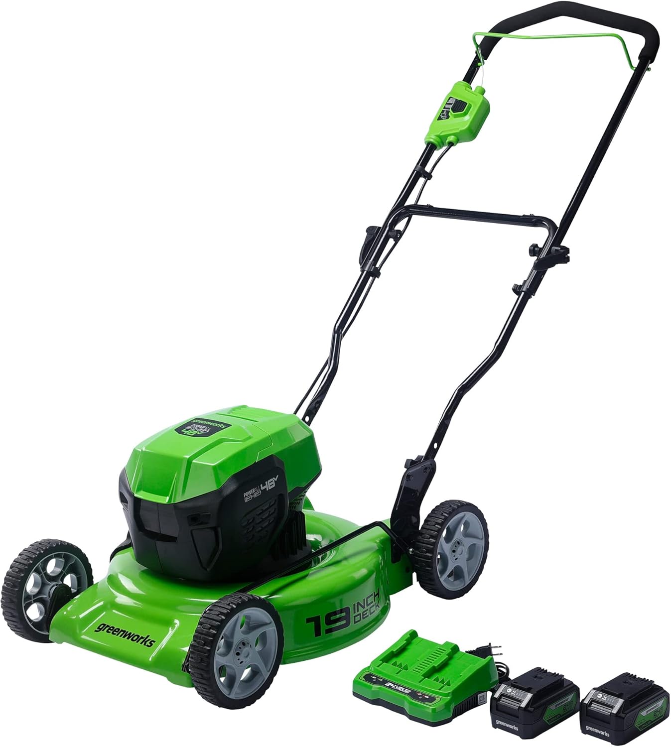 2 x 24V (48V) 19" Brushless Cordless Lawn Mower with 4.0Ah Batteries and Dual Port Charger G3080
