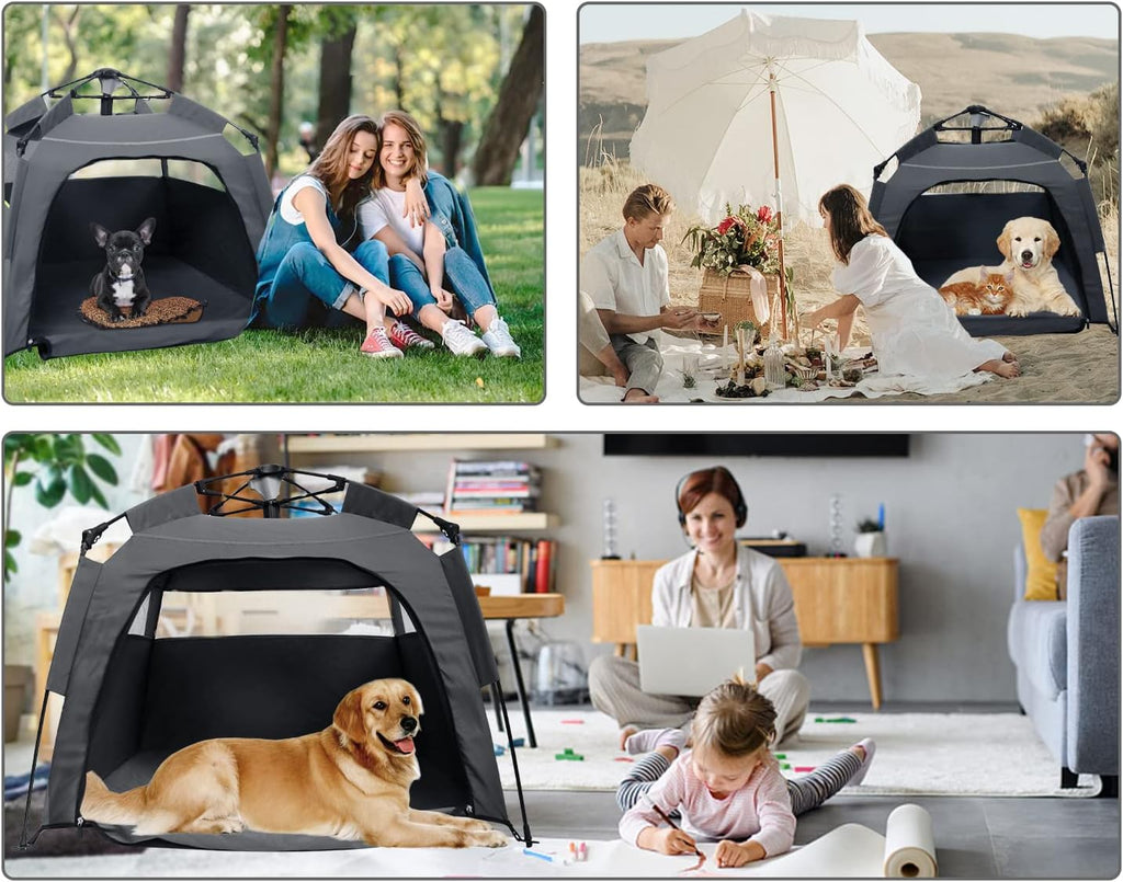 40" X 40" X 28" Foldable Mesh Dog Tent with Shoulder Bag S255