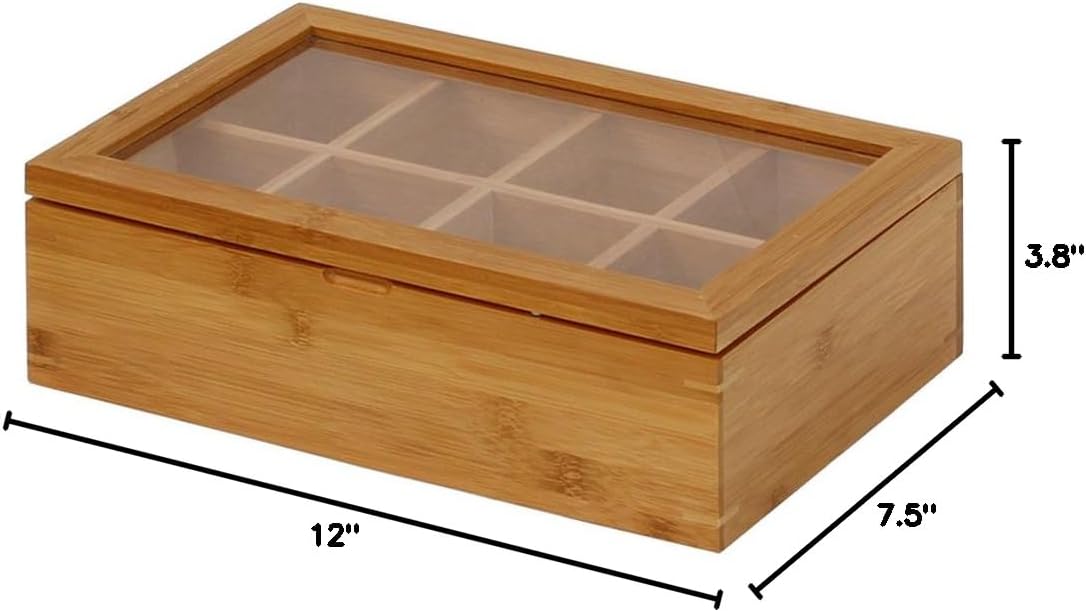 Natural Bamboo Tea Box 12 Inch N7722