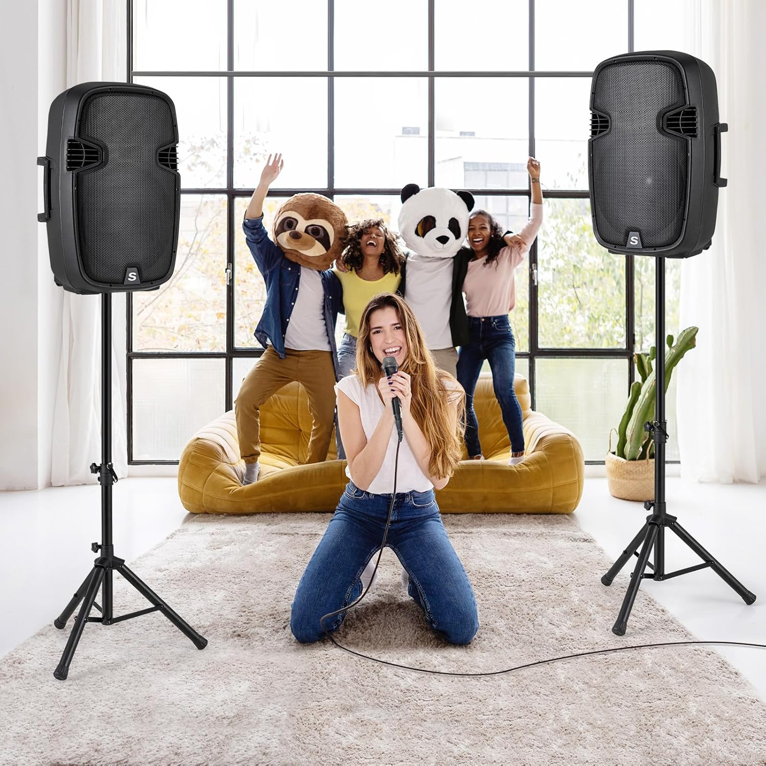 3000W 2-Way Active + Passive PA Speaker System with Bluetooth A91148