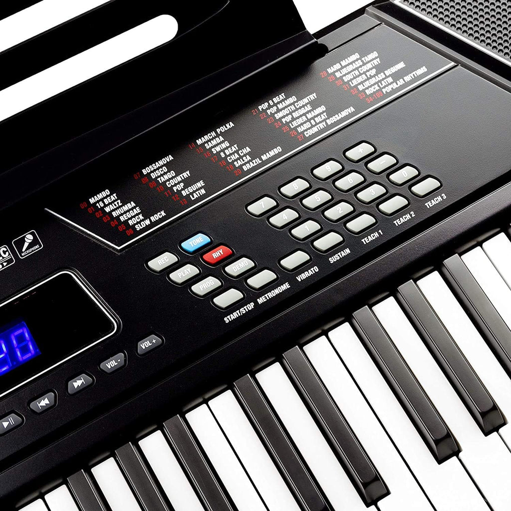 61 Key Keyboard Piano Stand with Pitch Bend Kit, Piano Bench, Headphones, Keynote Stickers X936893