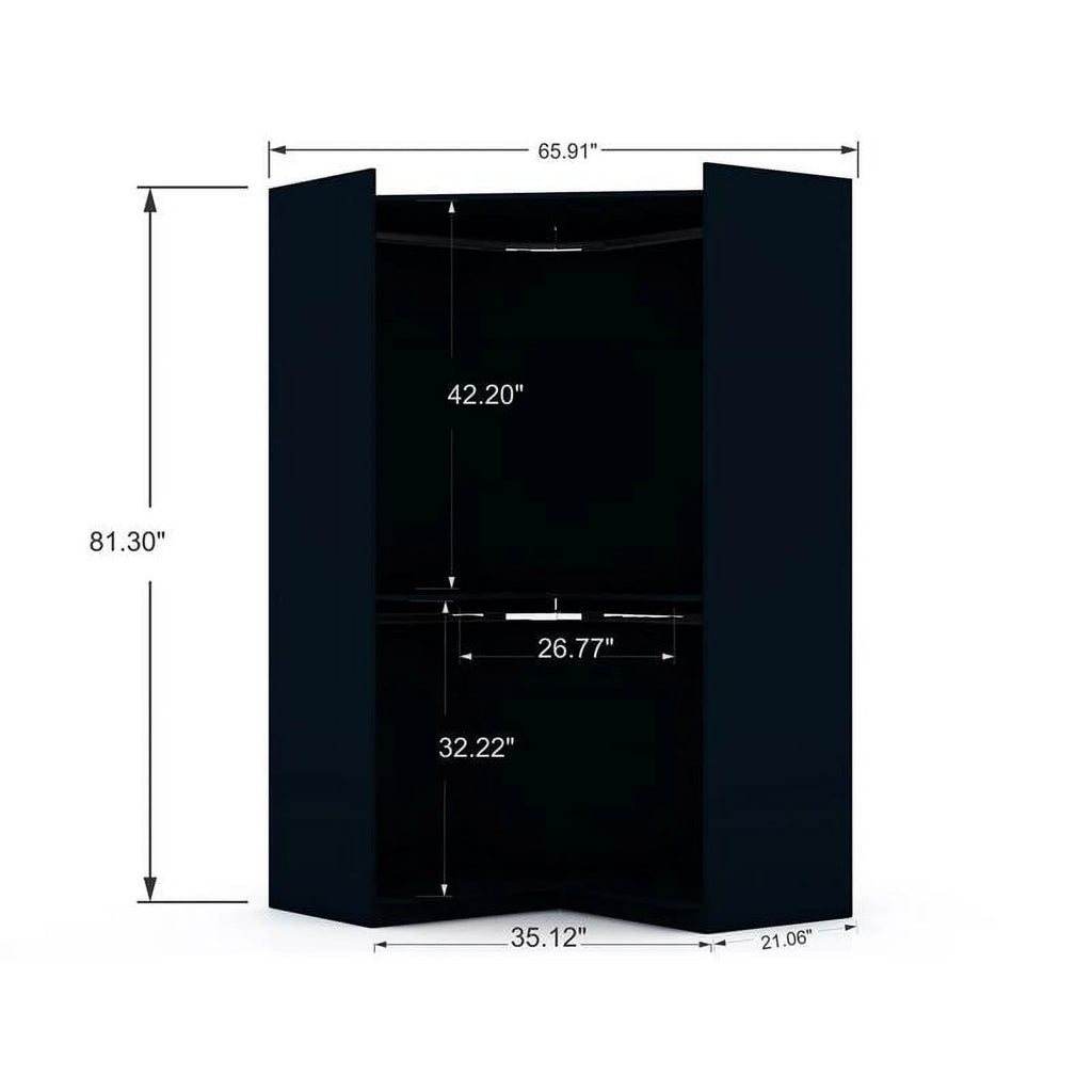 Midnight Blue Wood Corner Wardrobe Closet H794685
