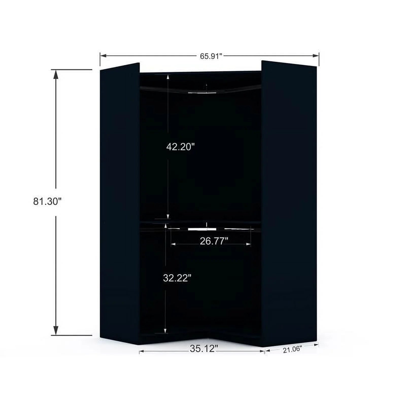 Midnight Blue Wood Corner Wardrobe Closet H794685