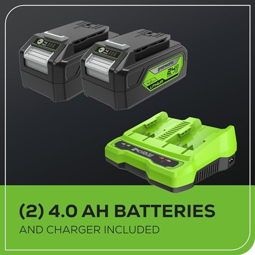 48V 17" Brushless Cordless Push Lawn Mower with 4.0Ah Batteries and Dual Port Rapid Charger R865