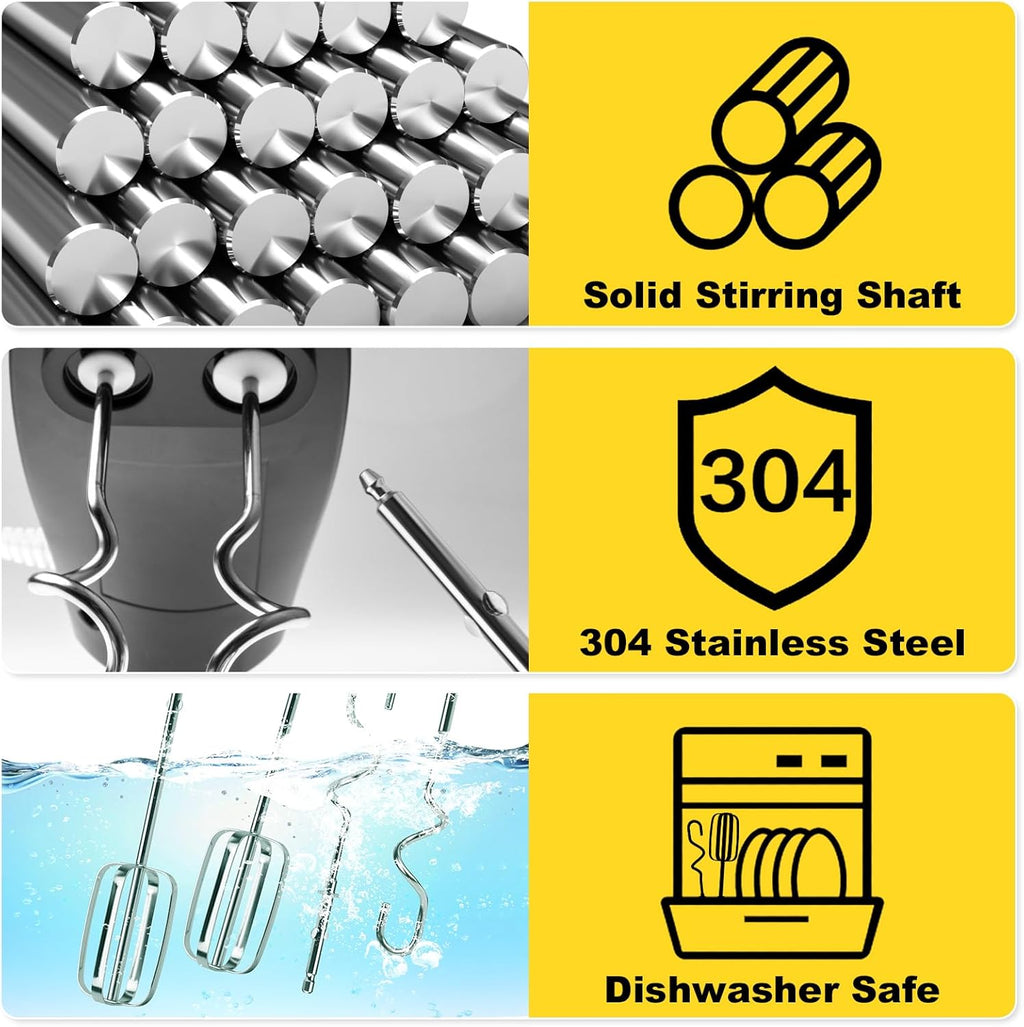 Hand Mixer Beaters Whisk & Dough Hooks (Pack of 4) E6366