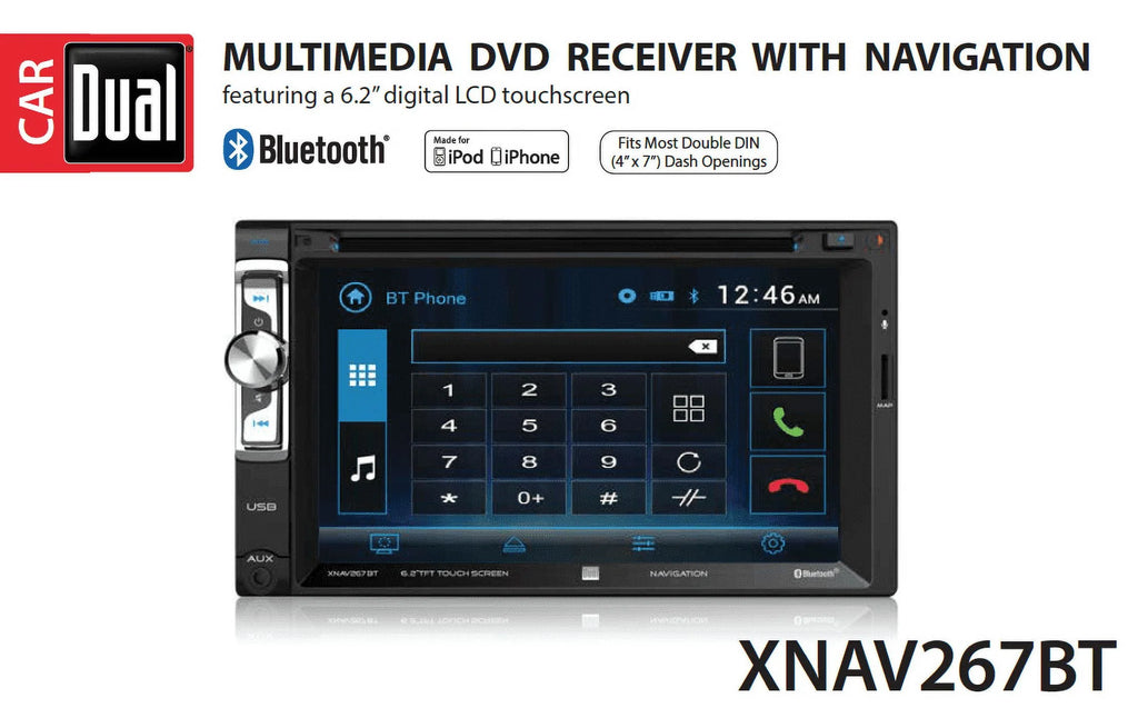 6.2 inch Double Din Car Stereo with Built-in Navigation S5442