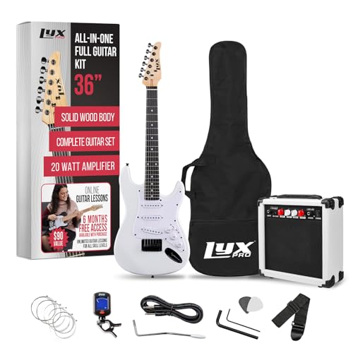 Red 36 Inch Electric Guitar Kit with Amp, Six Strings, Picks, Strap, Tuner, Cable, Gig Bag E93608