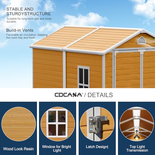 8x6 Feet Resin Storage Shed with Floor, Dove Grey A17685