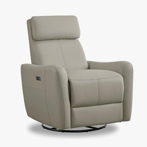 Terracotta Brown Power Leather Swivel Rocker Recliner Sofa Q350303