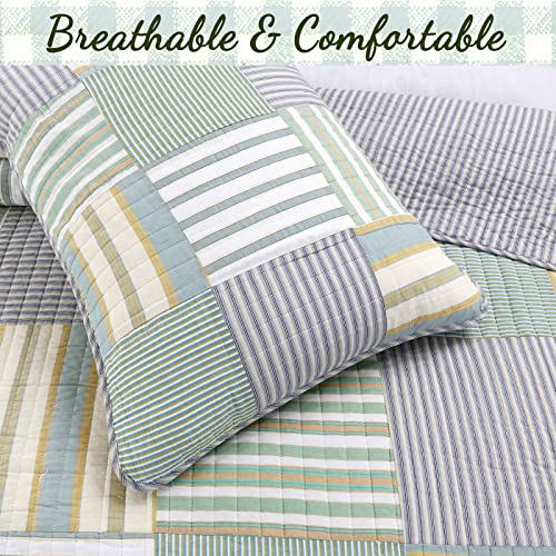 100% Cotton Reversible Patchwork Quilt Bedding Set Queen-3 Piece R7679