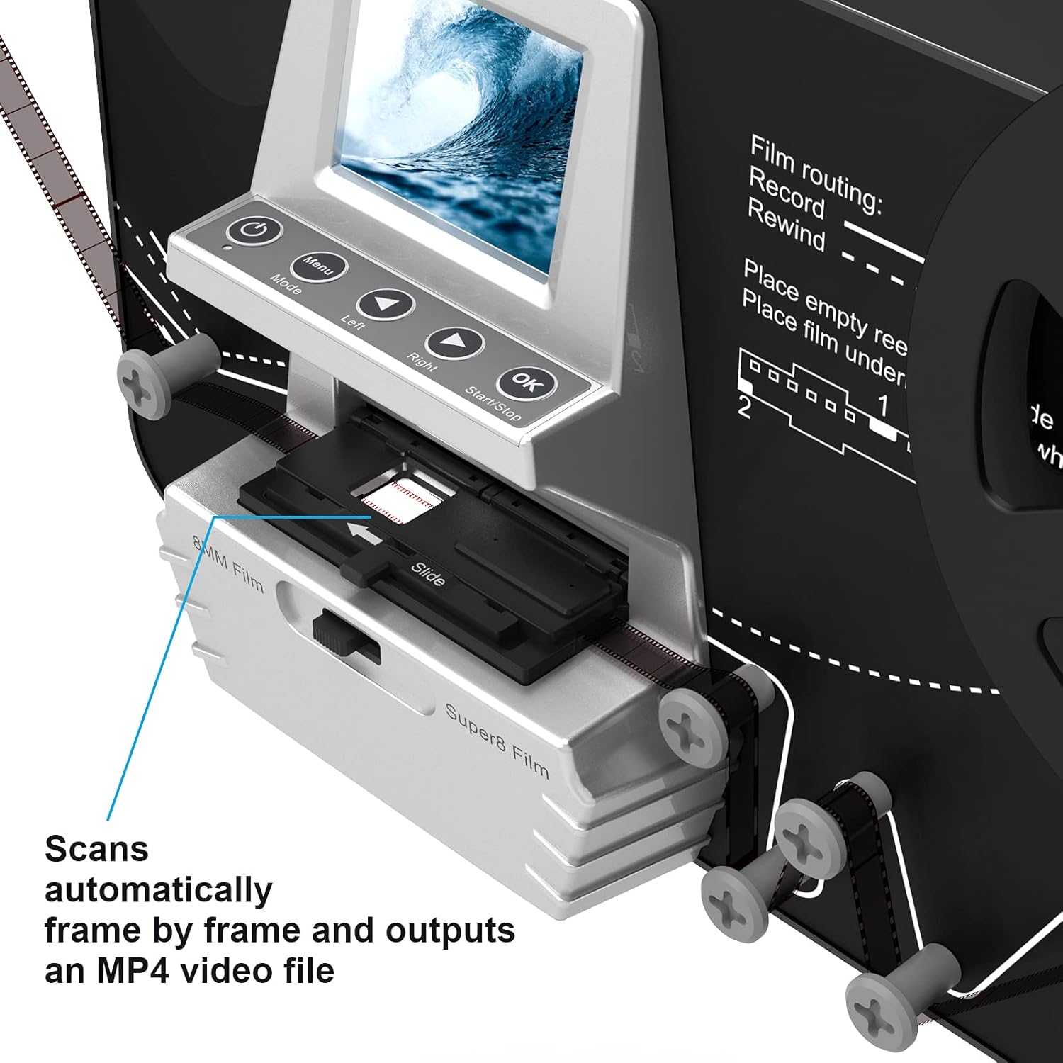 8mm Super 8 Film Scanner Converter with 2.4 LCD H521