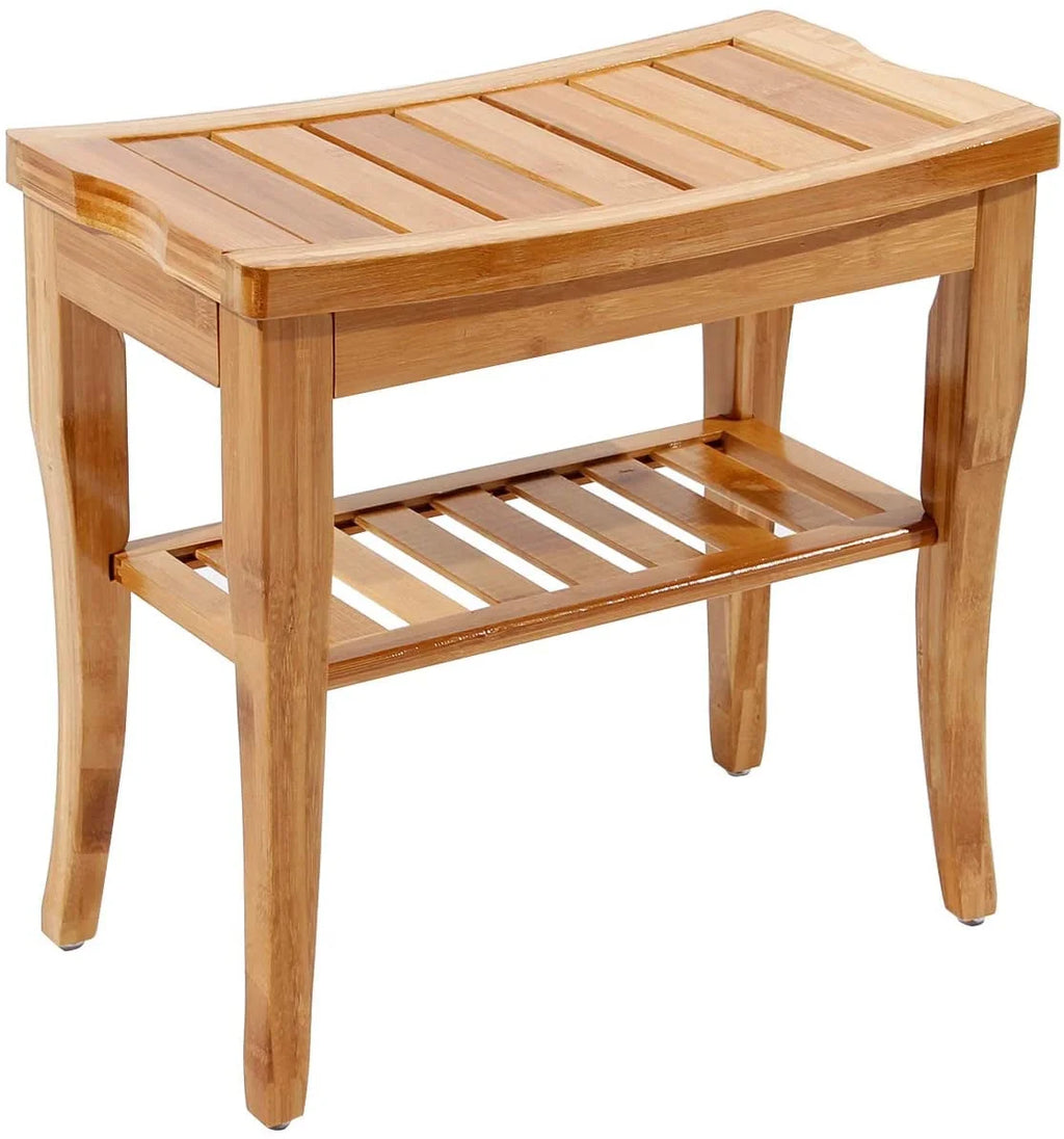 Coffee Bamboo Bathroom Bench W2627