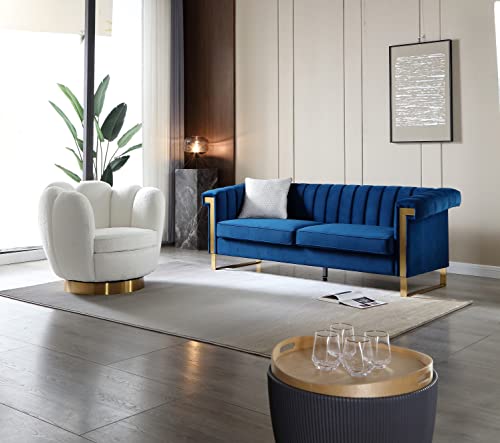 Blue Velvet 3 Seat Couch Sofa L73300