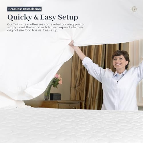 12 Inch Hybrid Twin Mattress with Pocketed Coil Spring and Cold Foam T6011