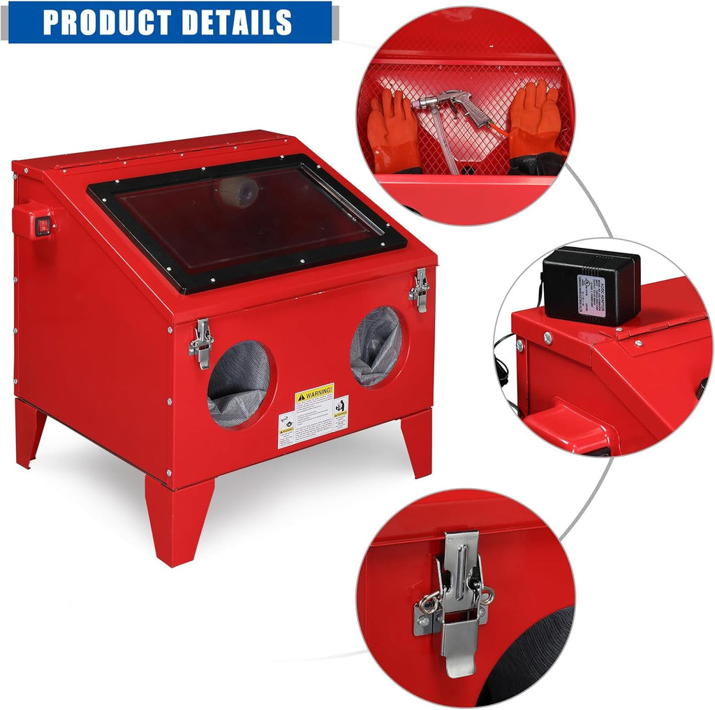 40 Gallon Portable Bench Top Sand Blasting Cabinet with Spray Gun U502161